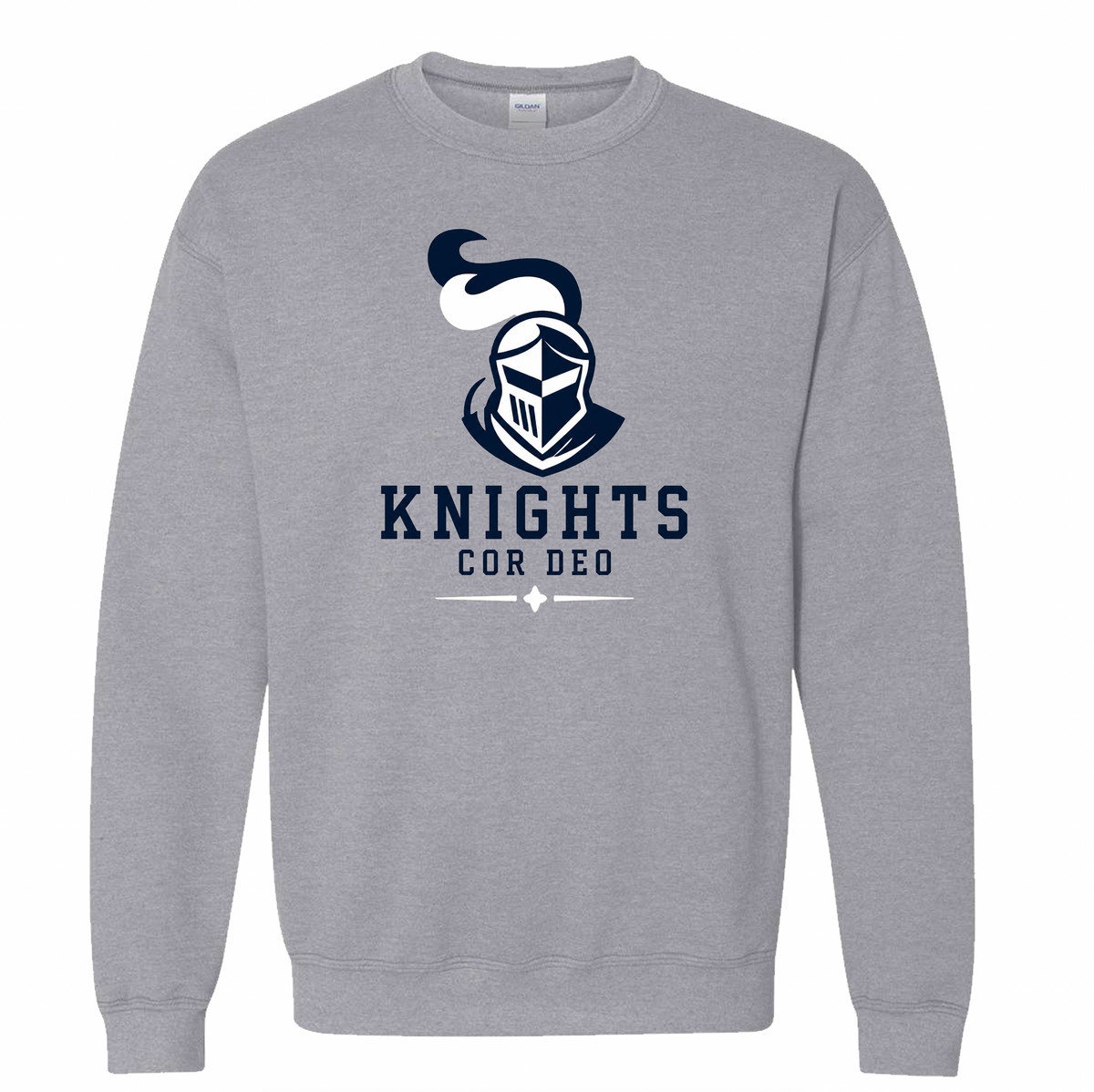 Cor Deo Knights Helmet Logo Crewneck Sweatshirt - Heather Grey