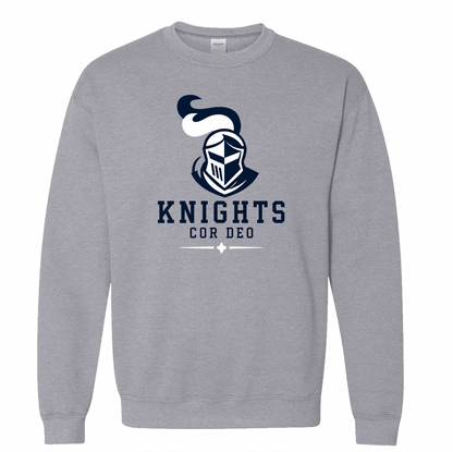 Cor Deo Knights Helmet Logo Crewneck Sweatshirt - Heather Grey