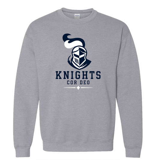 Cor Deo Knights Helmet Logo Crewneck Sweatshirt - Heather Grey