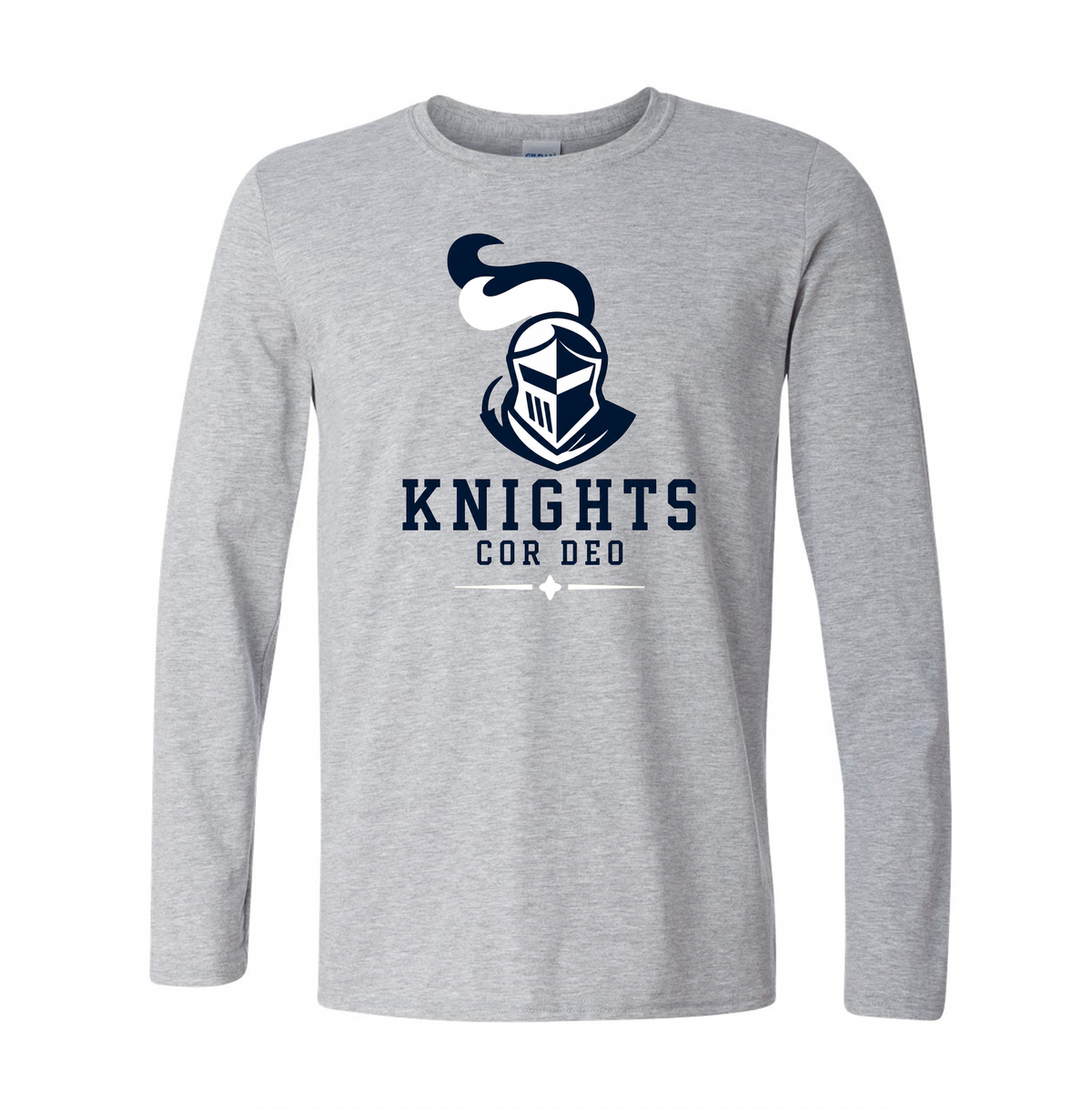 Cor Deo Knights Helmet Logo Long Sleeve Tee - Heather Grey