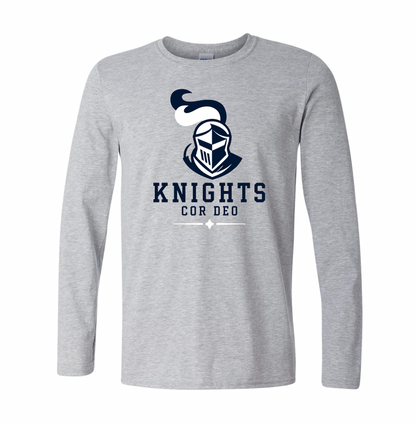 Cor Deo Knights Helmet Logo Long Sleeve Tee - Heather Grey