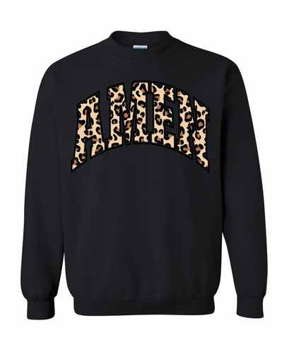 Leopard AMEN Crewneck Swetashirt