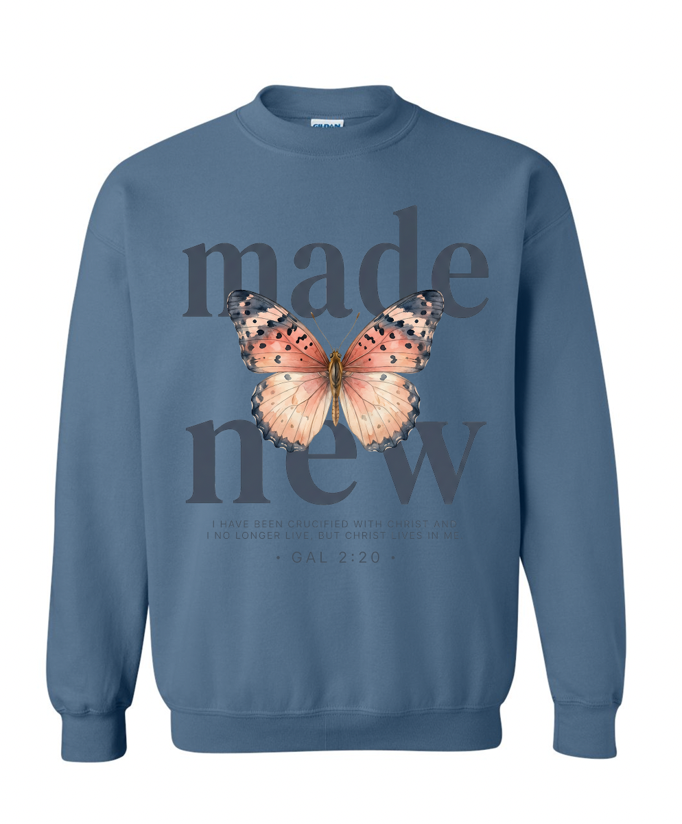 Made New Crewneck Sweatshirt | I Have Been Crucified With Christ Gal 2:20