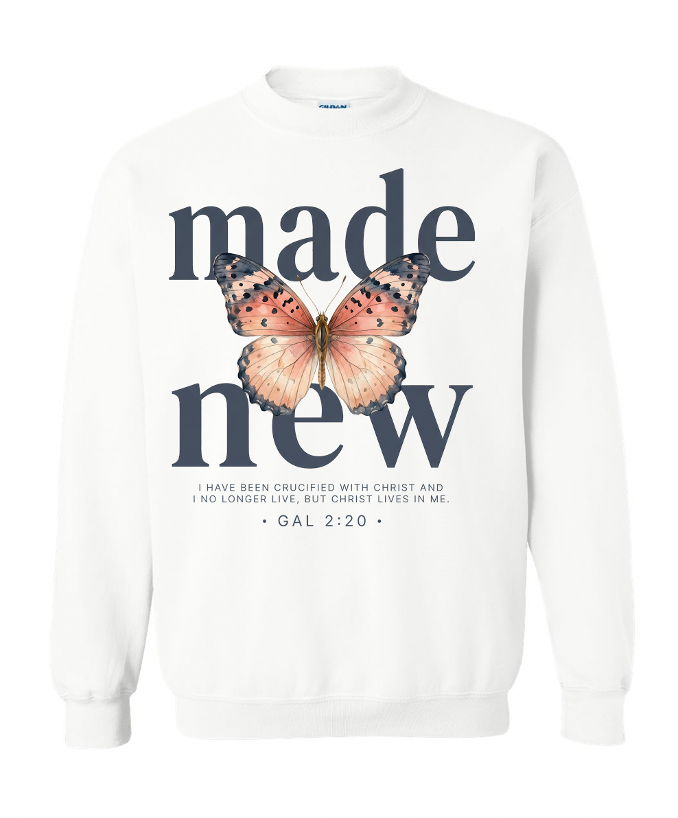Made New Crewneck Sweatshirt | I Have Been Crucified With Christ Gal 2:20
