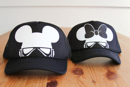 Personalized Star Wars Storm Trooper Mickey and Minnie Disney Trucker Hats  - Adult and Youth