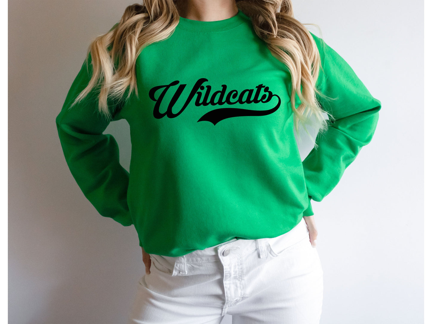 Wavy Puff Print Sweatshirt | Custom Team Gear | Personalized School Sweatshirt | Triple Word | Game Day | Team Spirit