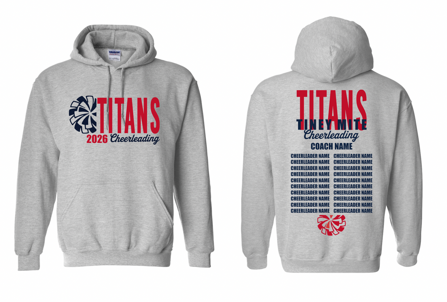 2026 Rancho Hills Titans Cheer Roster Tiney Mite - Tee, Crewneck, Hoodie