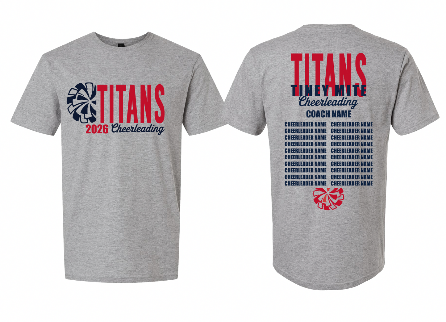 2026 Rancho Hills Titans Cheer Roster Tiney Mite - Tee, Crewneck, Hoodie